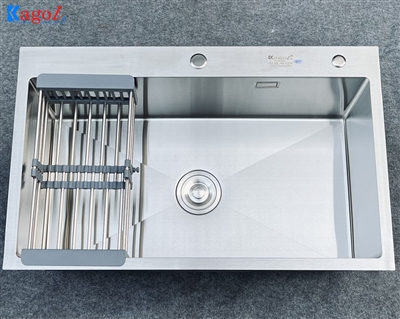 Chậu rửa bát inox Kagol một hố 80x50 cm