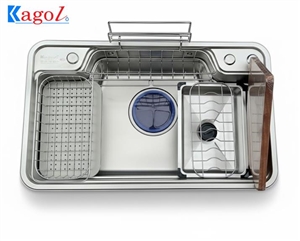 Chậu rửa bát Kagol 1 hố inox vân sần 7848