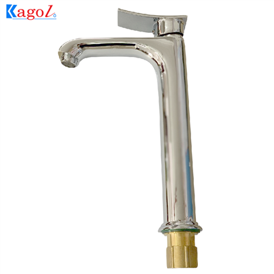 Vòi lavabo Kagol đồng 1 chân tròn 2 đường nước 29cm