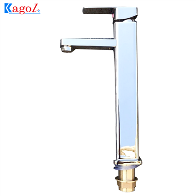 Vòi lavabo Kagol đồng 1 chân vuông 2 đường nước 29 cm